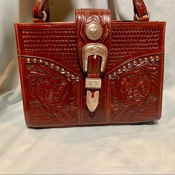 American West tooled leather purse EUC - Picture 2 of 16